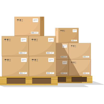 Illustration of warehouse boxes